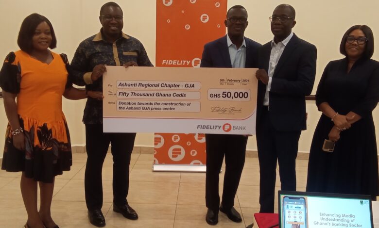Fidelity Bank donates Gh&cent;50,000 to support Ashanti GJA Press Centre project